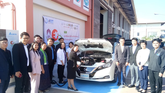 Motorcycle parking in front of the university (University of Phayao, Thailand)