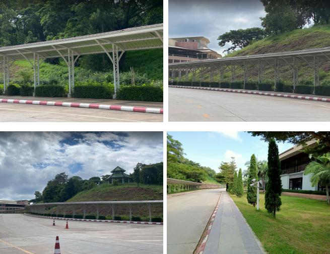 Motorcycle parking in front of the university (University of Phayao, Thailand)