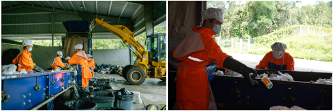 Fig. 2   Recycling waste separation area.