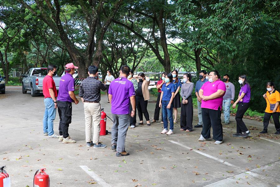 Fire drill participants at University of Phayao