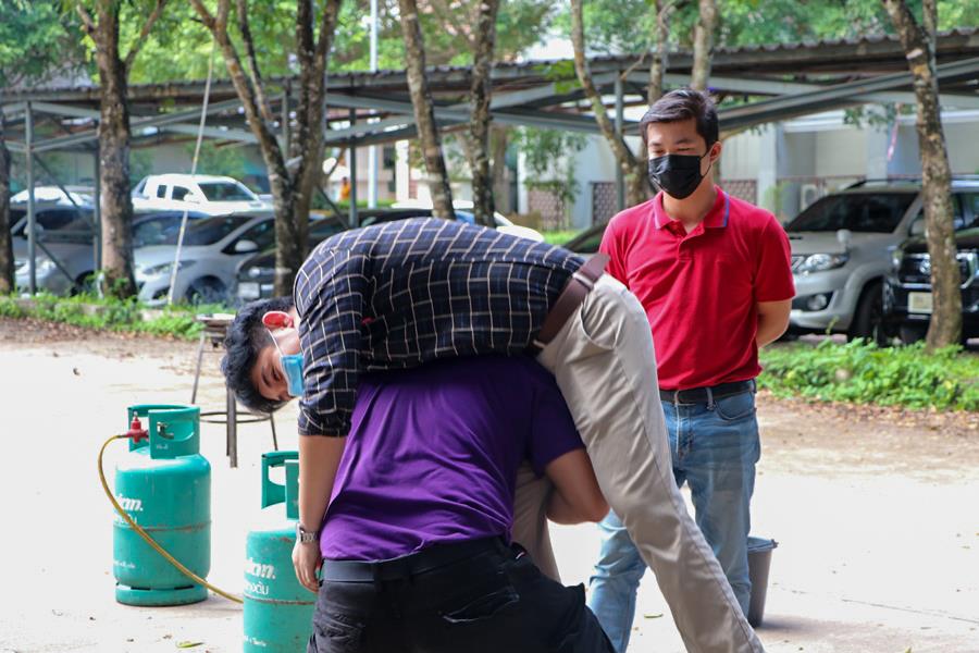 Fire drill gas fire training