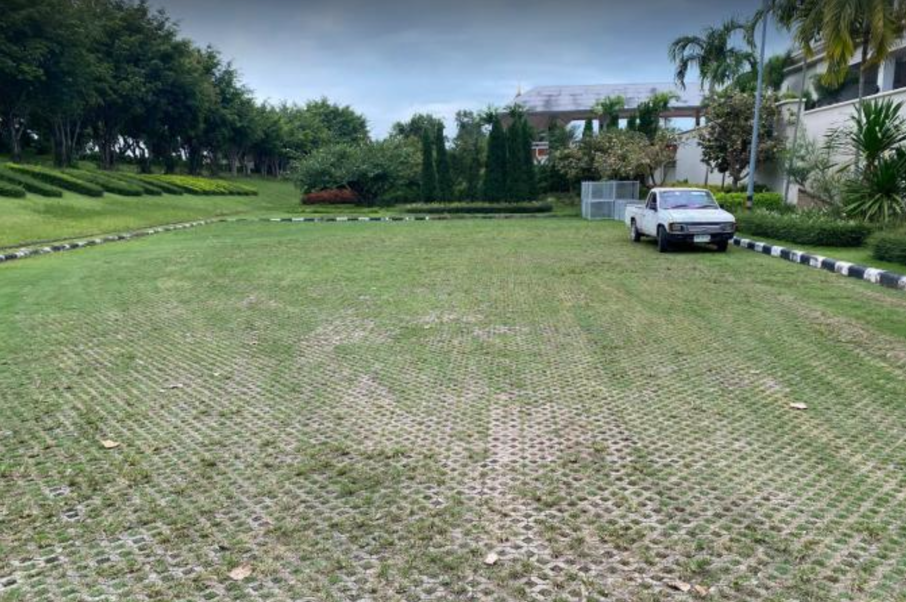 Permeable pavement area for water absorption at University of Phayao