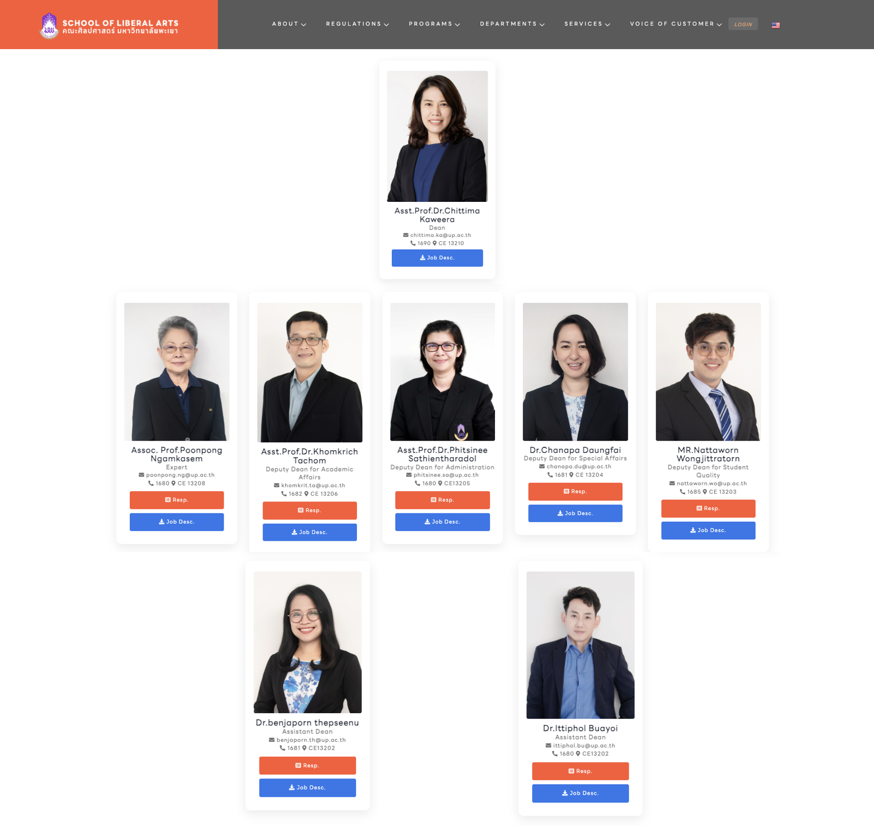 School of Liberal Arts executive team, University of Phayao