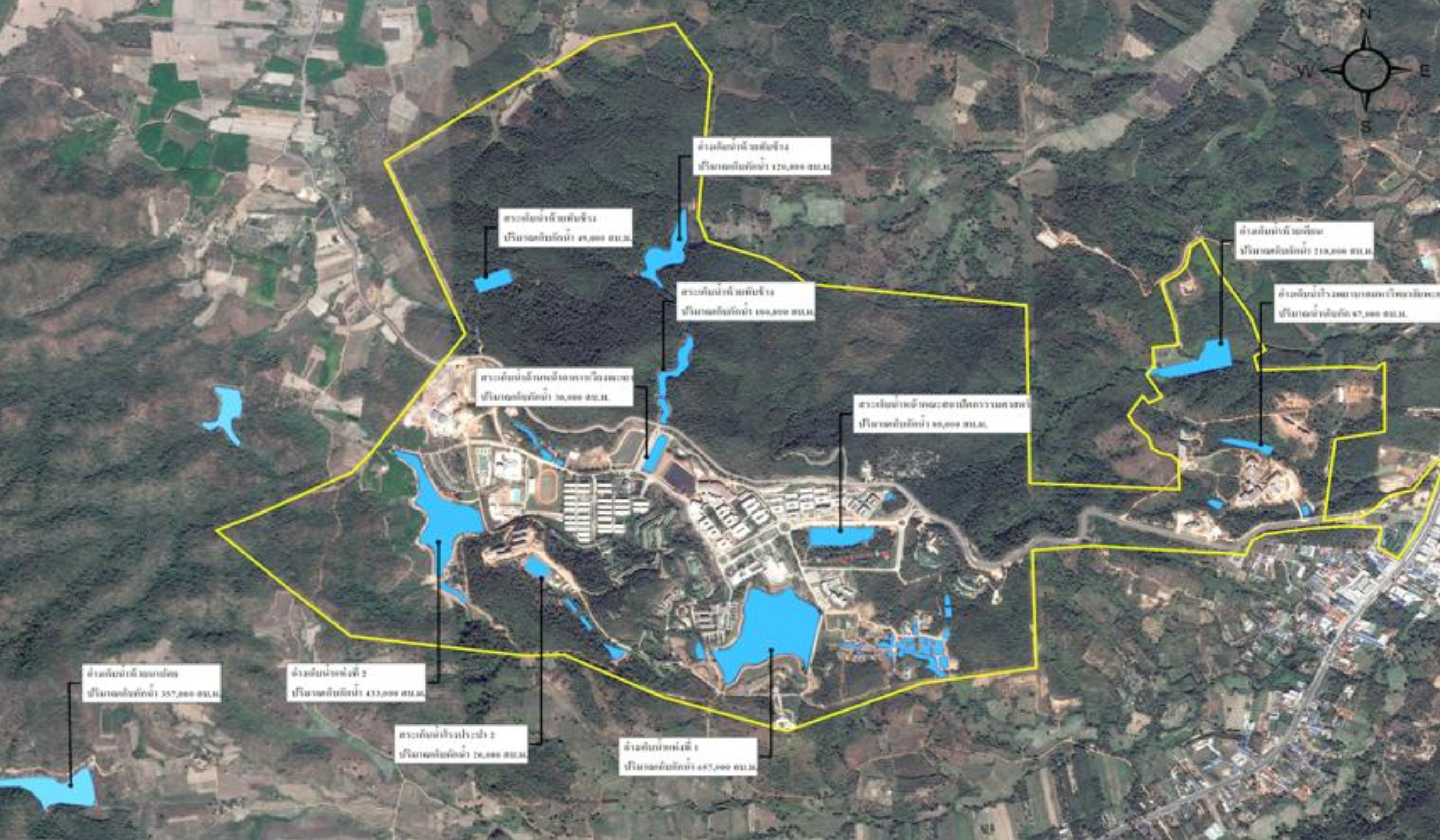 Map of water absorption zones at University of Phayao
