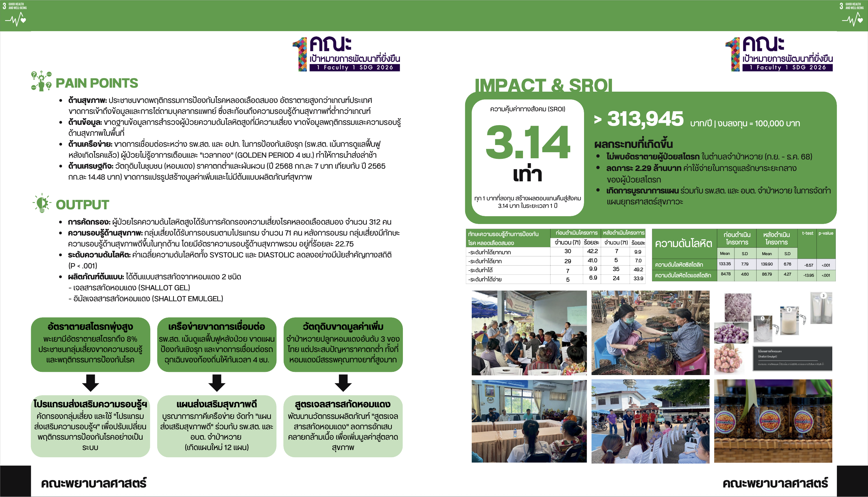 Sustainability research poster on community health development through community participation